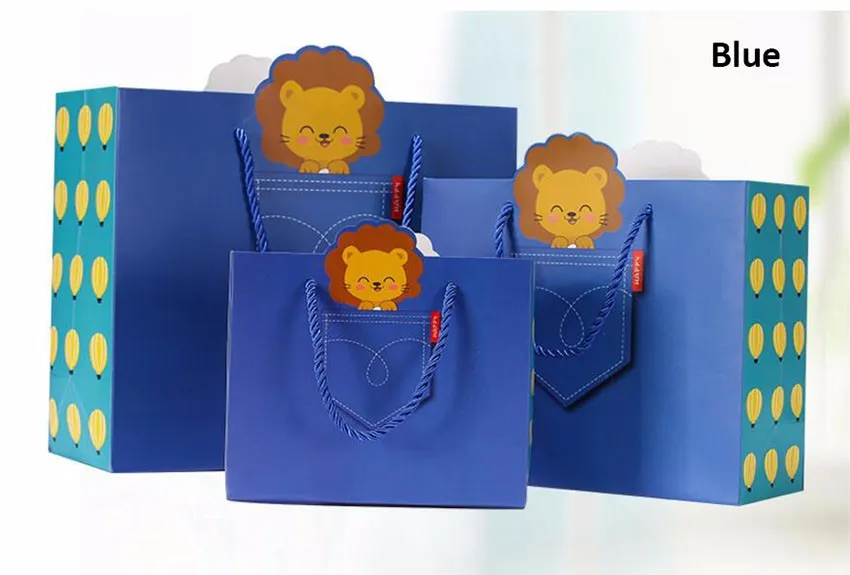 20 упаковок розовый милый мультяшный подарочный бумажный пакет для детской