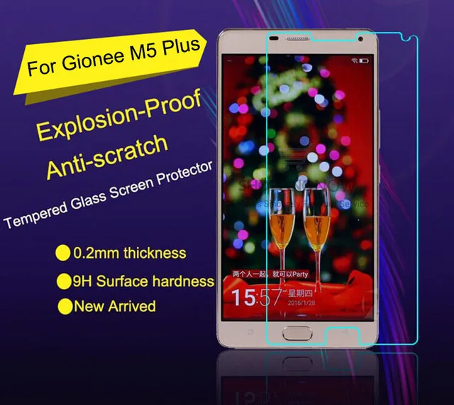 2.5D Закаленное стекло для Gionee M5 Plus Высококачественная защитная пленка