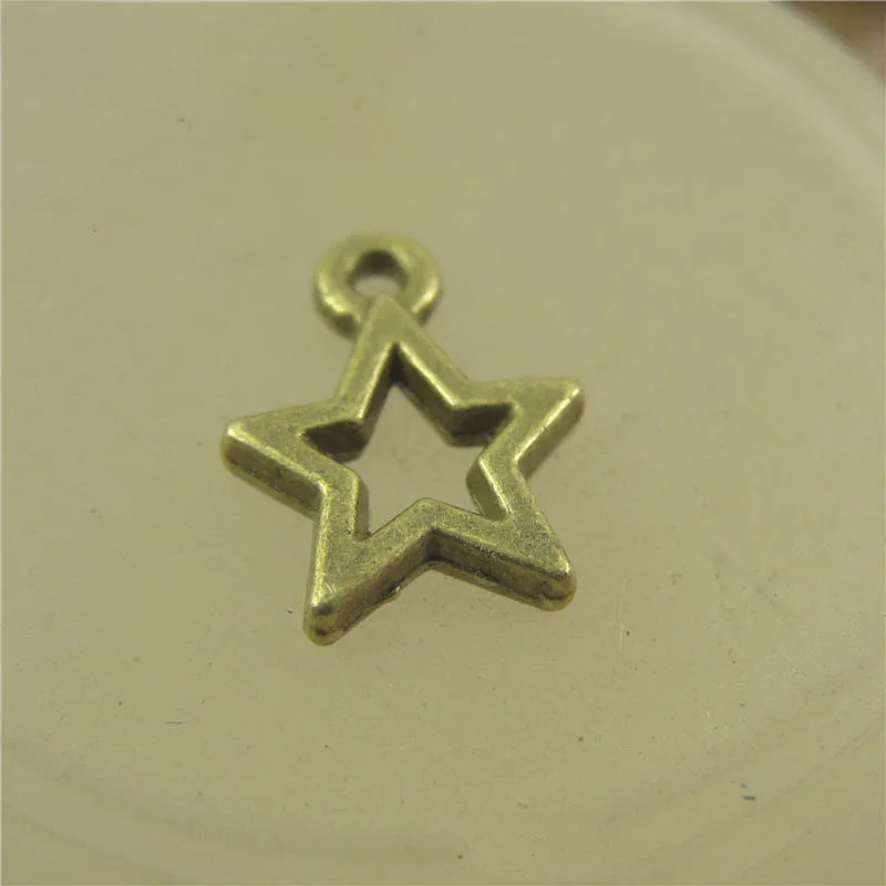 Antique bronze 50 шт 13*10 мм античный серебряный бронзовый золотой цвет. полый украшения в виде звездочек для Diy для изготовления украшений вручную фурнитура для браслетов и подвесок - Окраска металла: Antique bronze