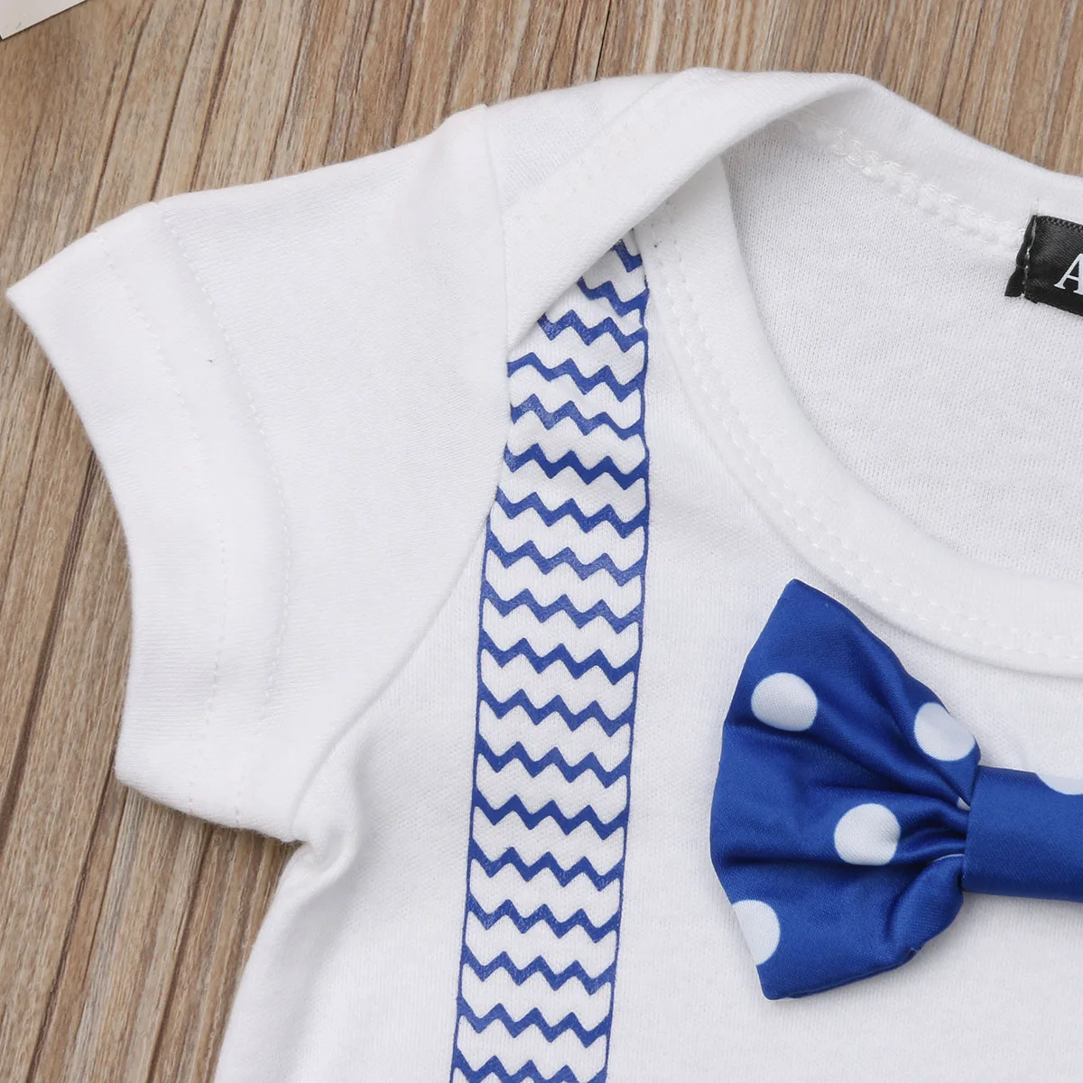 

5 Colors Newborn Baby Boys Kids Clothes Formal Bow Fashion Gentleman Striped Dot Tie Romper Tutu Outfits Set ONE 1 1 Printing