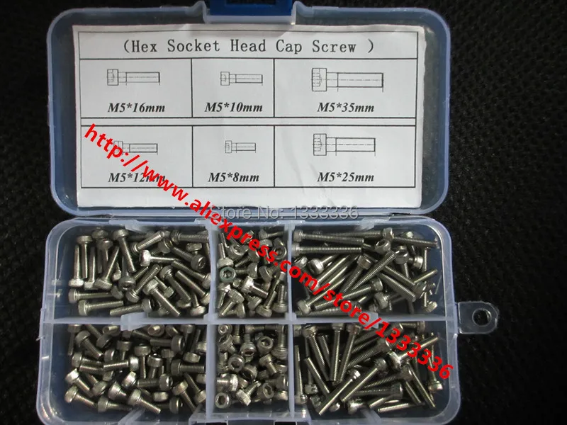 90 шт./компл. M5 серии Шестигранная головка крышки винта болты из нержавеющей стали