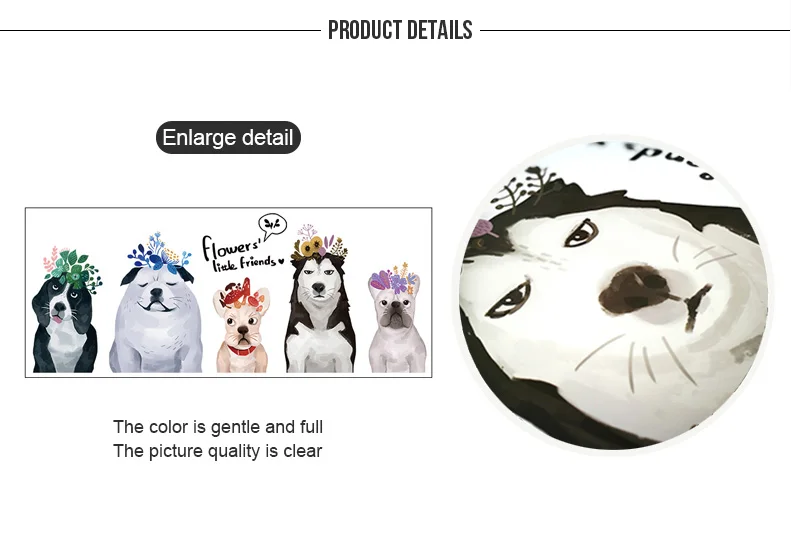 

Cartoon Wall Stickers For Kids Rooms DIY Dogs Home Decoration Animals Wall Decals Mural Art Wallpaper For Kids Rooms