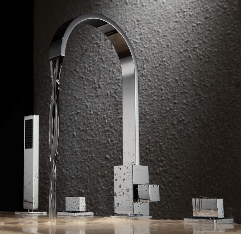 Смеситель для ванны BF101 латунный корпус с выдвижной ручкой кран душа набор|mixer