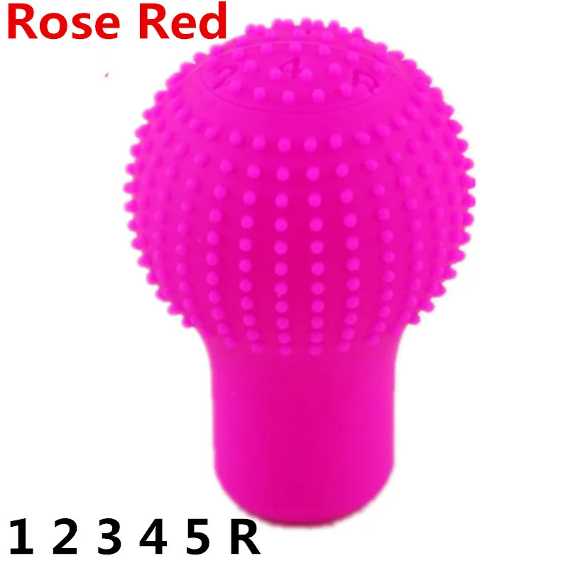 Rose Red 5 Speed Универсальный рычаг переключения передач SD Противоскользящий мягкий силиконовый грузовик автомобильный рычаг переключения передач Кнопка Ручного Тормоза защитный чехол ручка Крышка - Название цвета: Rose Red 5 Speed