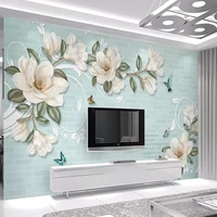 custom 3d european modern hand painted magnolia flower mural wallpaper living room bedroom background waterproof 3d wall cloth