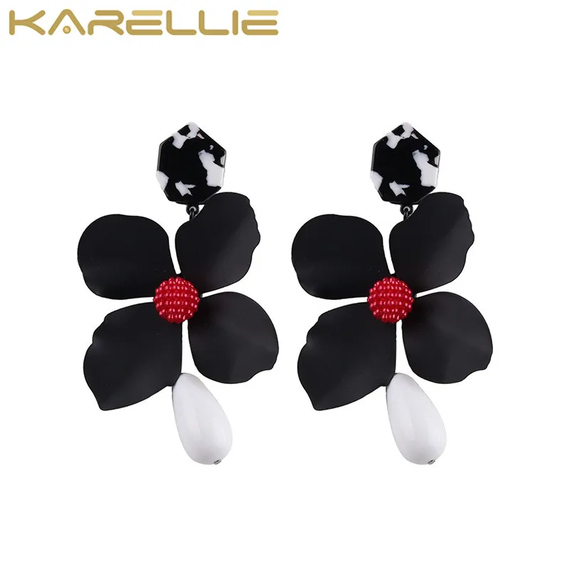 KARELLIE Новая мода цветок серьги Мода себе мотаться падение Для женщин оптовая