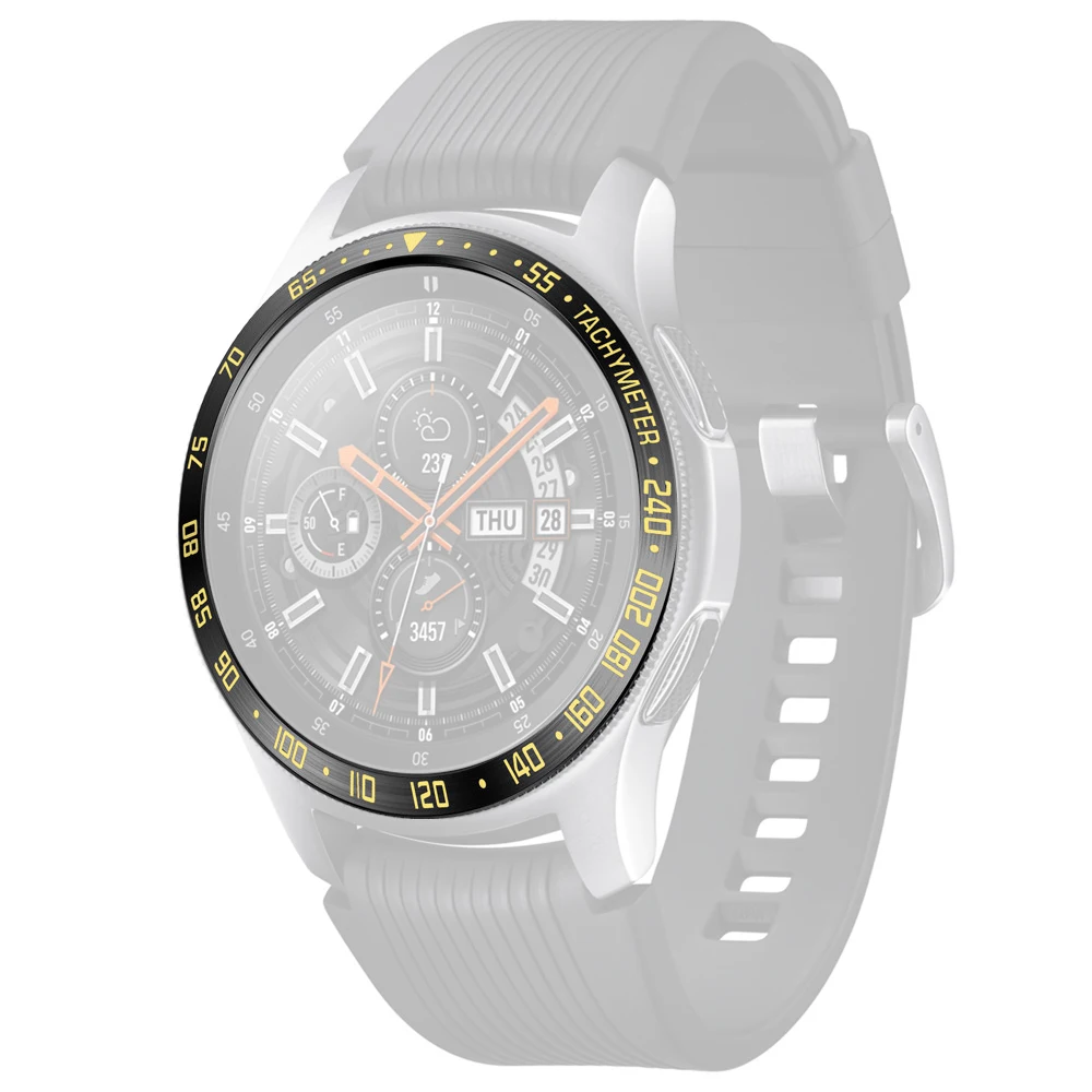 Для samsung Шестерни S3/Galaxy Watch 46/42 мм Сталь кольцо ободок кольца клей полное покрытие с защитой от царапин