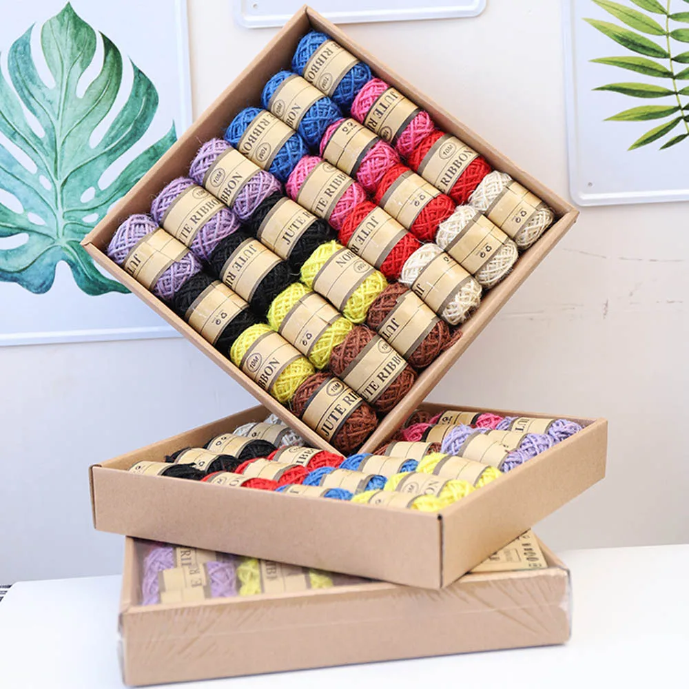 3 Rolls/Lot Colorful Linen Hemp Cords For Bottle's Decors High Quality Home Garden Party DIY Strings Nice All-match Ropes ZY142A | Дом и