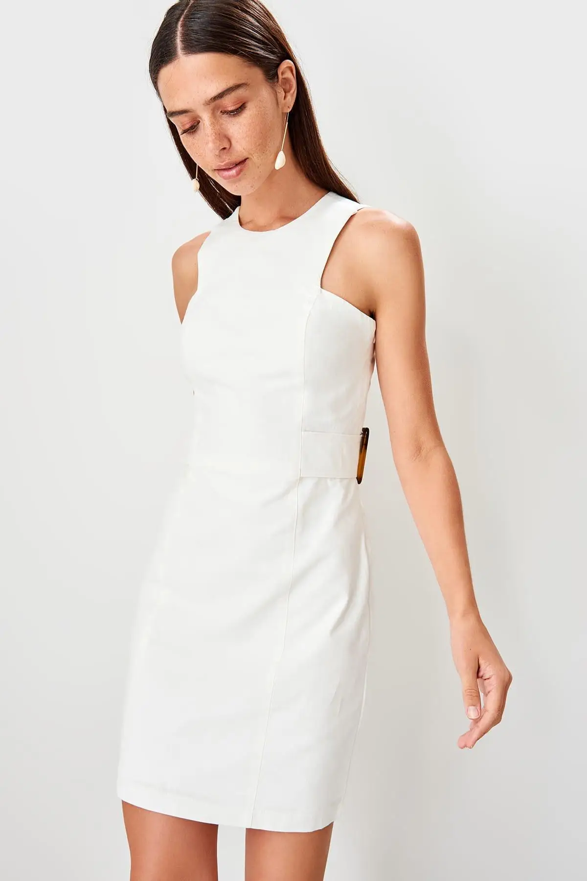Trendyol Ecru Kemerli/платье TWOSS19EL0067|Женские платья| |