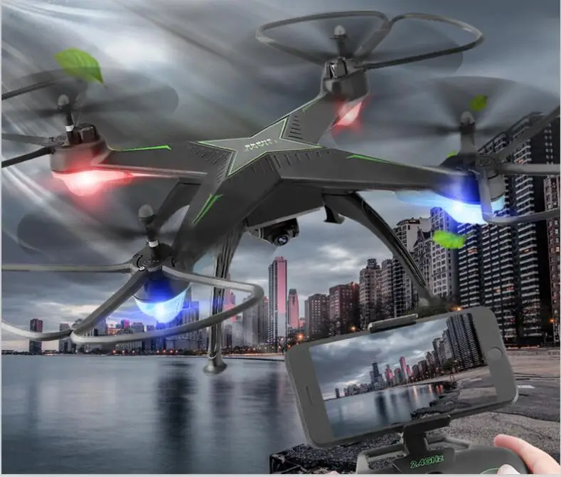 Профессия WI-FI FPV гоночного дрона с дистанционным управлением SH3 2,4g 4ch Большие размеры удержания высоты 360 рулон Радиоуправляемый квадрокоптер HD WI-FI камера vs X8SW - Цвет: Черный