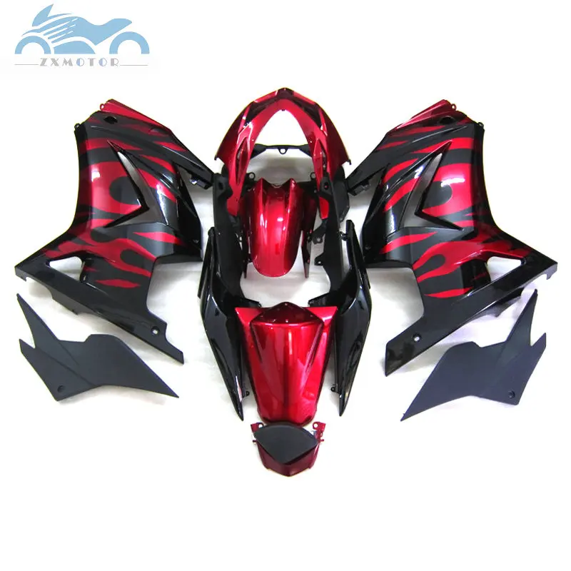 Комплект обтекателей для Kawasaki Ninja 250r 2008 2014 08 14 ZX250 красный черный комплект