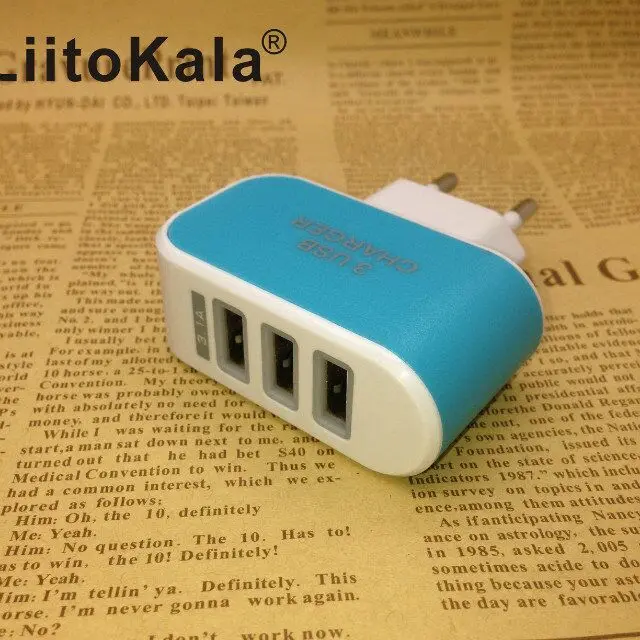 Сетевое зарядное устройство LiitoKala с USB разъемом 5 В 3 А 2 а вилкой Стандарта ЕС и