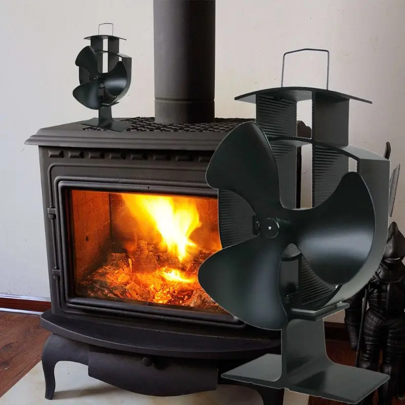3 Blades Heat Powered Stove Top Fan Aluminium Silent Eco-Friendly Fuel Saving For Wood Log Burner Fireplace | Обустройство дома