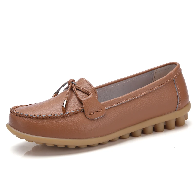 Khaki ZIMENIE/брендовые мягкие женские туфли на плоской подошве 16 цветов женские прогулочные кожаные туфли-лоферы с украшением в виде бабочки; большие размеры 35-44 - Цвет: Khaki