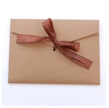 5pcs light brown 5 шт./лот шелковая в стиле ретро лента DIY фестиваль подарок конверт письмо бумаги бабочка узел свадебное приглашение письмо - Цвет: 5pcs light brown