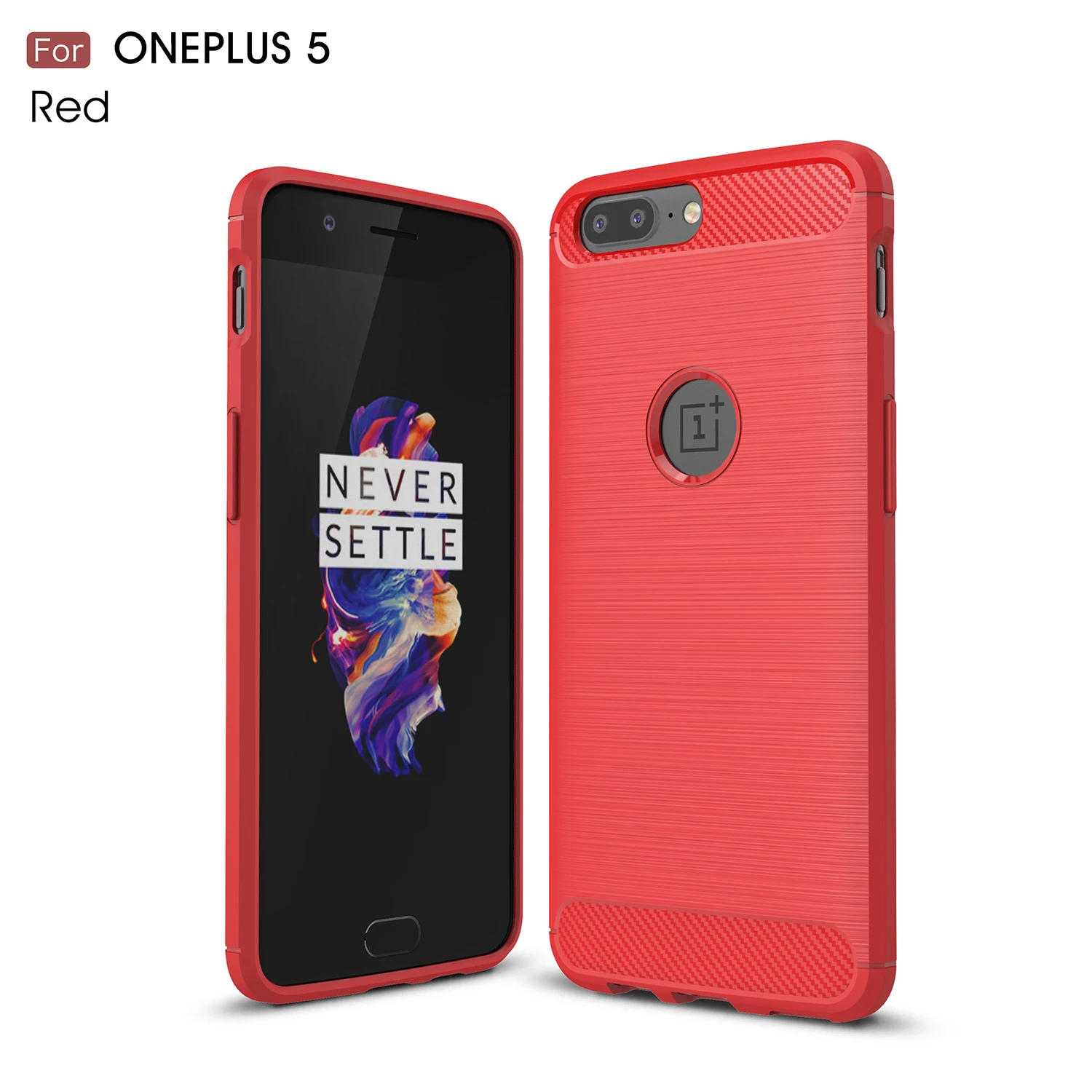 ТПУ мягкий чехол для телефона Oneplus 5 с анти-отпечатки матовый углеродного волокна