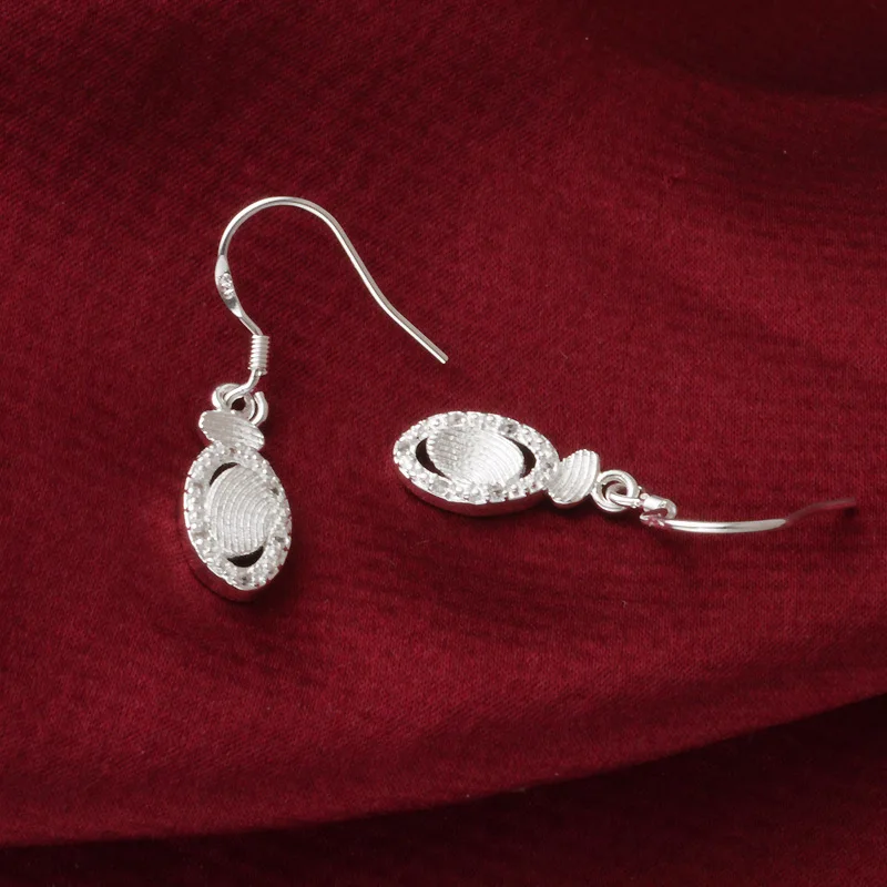 OMHXZJ Wholesale Personality Fashion OL Woman Girl Party Wedding Silver Oval 925 Sterling Earrings YE359 | Украшения и аксессуары