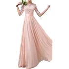 Женское Вечерние вечернее длинное платье, кружевное шифоновое платье макси, элегантное платье принцессы, большие размеры 5XL, платье с коротким рукавом, Vestidos Longo Robe Femme
