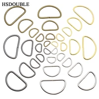 100pcspack non welded nickel plated d ring semi ring ribbon clasp knapsack belt buckle