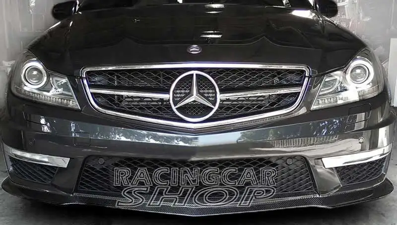 Настоящий углеродное волокно передний спойлер для Benz W204 C63 бампер AMG 2011 2014 M020|spoiler