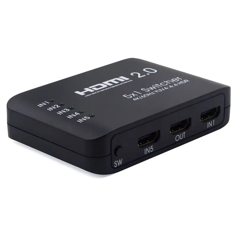 5x1 5 портовый 4K 60Hz UHD HDMI 2 0 Переключатель Селектор дистанционного HDCP HDR для PS4 Pro tv Xbox