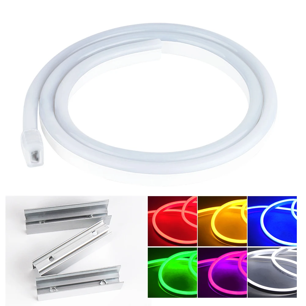 220 в 12 В светодиодная неоновая трубка 2835 SMD 1 м/5 м/10 м гибкая лента