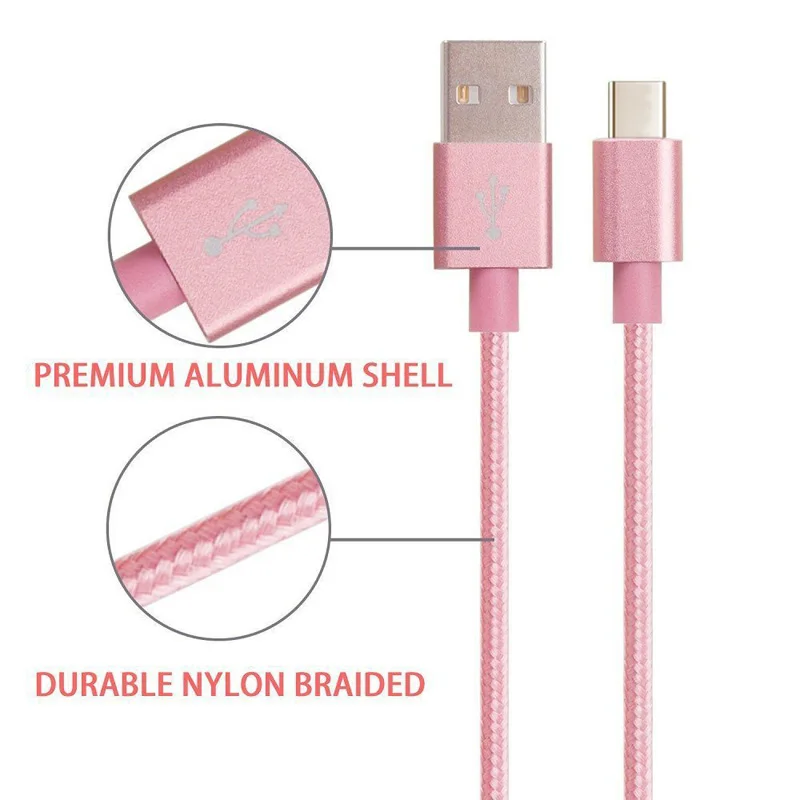 Нейлоновый кабель usb type-C для быстрой зарядки и синхронизации данных, зарядный шнур для samsung Galaxy Note 8 9 S9 S8 S10 Plus A6S A8S c10 type-C