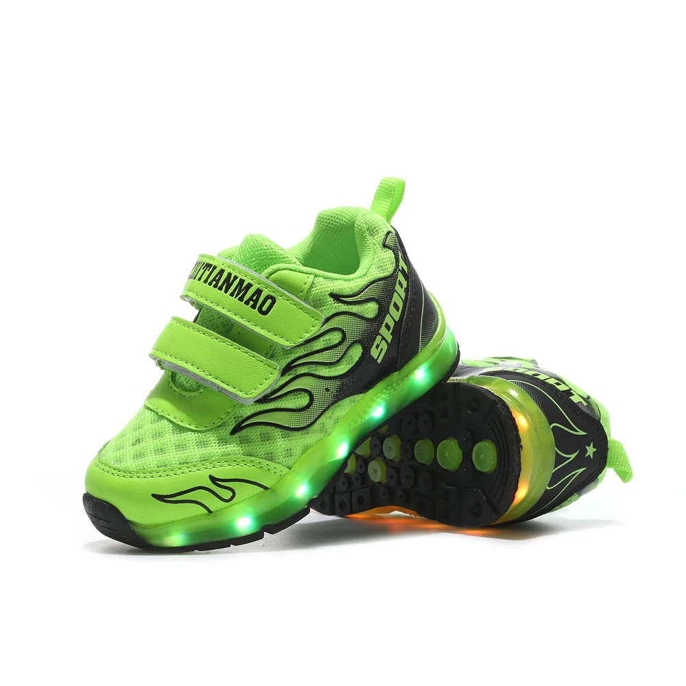 Дети Мода Привела Обувь Мужская Повседневная Квартиры 2017 Мужчины Led световой Light