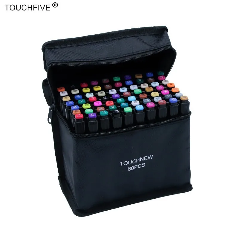 Набор маркеров Touchfive 30/40/60/80/168 цветов спиртовые масляные чернила двойная кисть