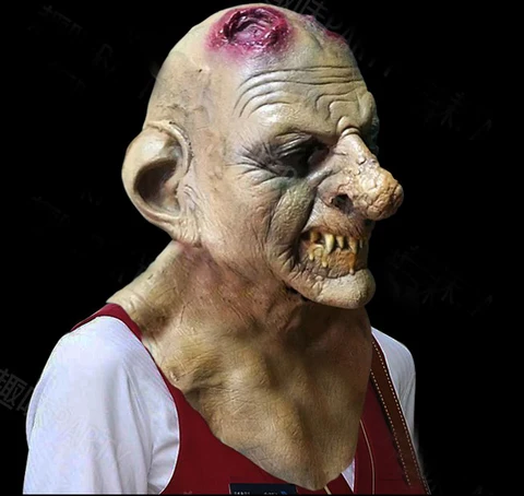 Бесплатная доставка, страшная латексная резиновая маска клоуна, маска для Хэллоуина/карнавала, страшная голова скелета, маска для взрослых