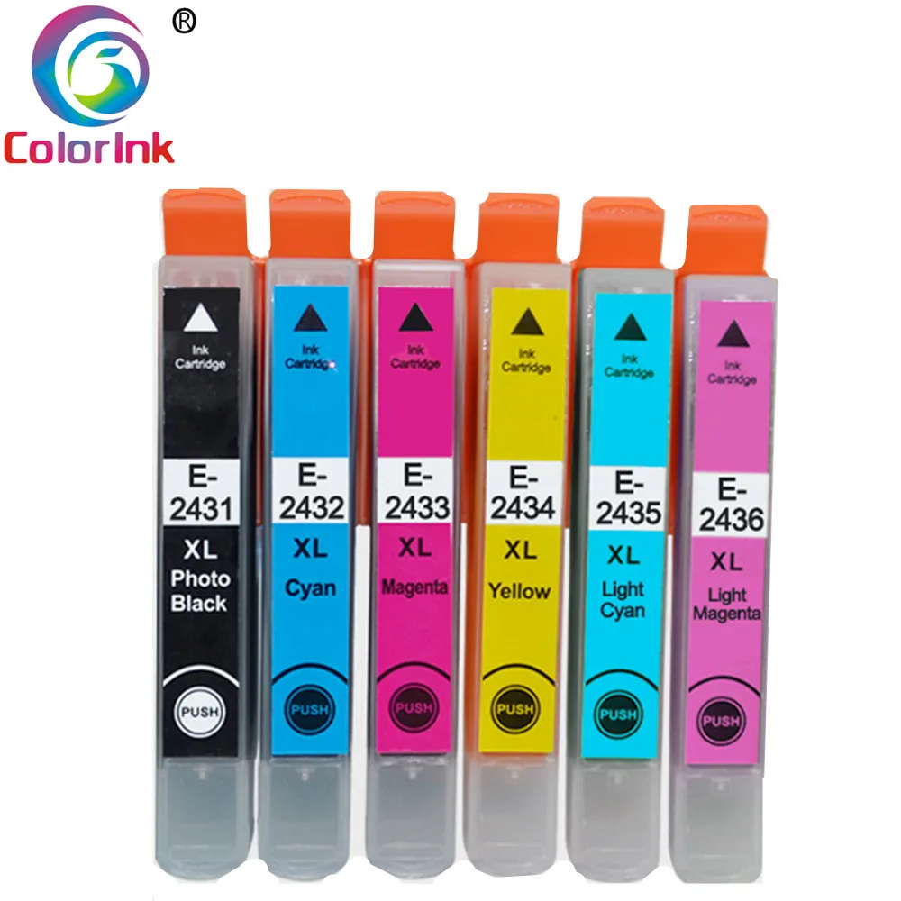 6PK для картриджа Epson T24 T2431 T2432 T2433 T2434 T2435 T2436|Чернильные картриджи| |