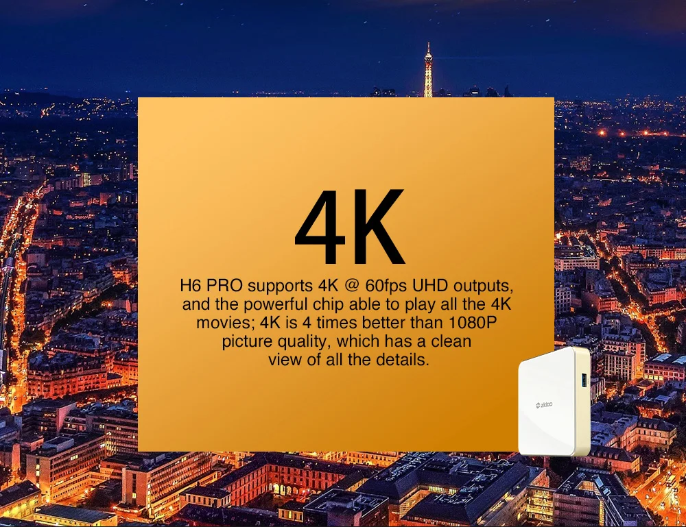 Последний! ZIDOO H6 PRO Android нуга 4 К 10Bit HDR ТВ Box Allwinner DDR4 2 ГБ eMMC 16 ac WI FI 1000 м LAN