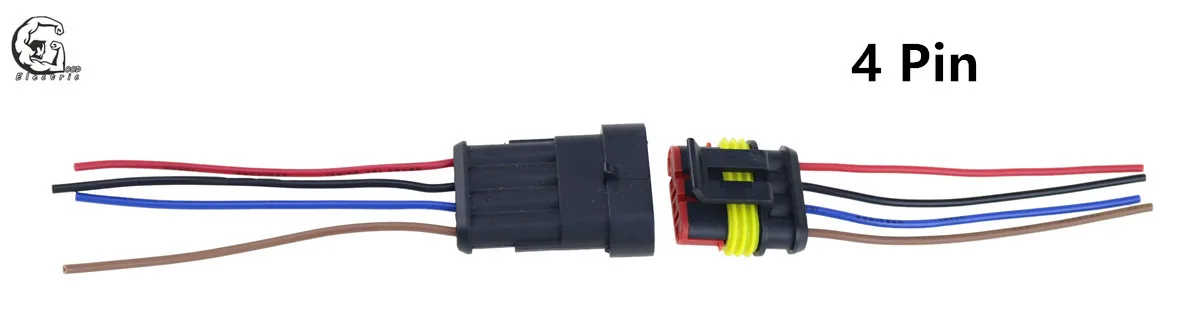 1 комплект 1 Pin/2 Pin/3 Pin/4 Pin/5 Pin/6 Pin Женский Мужской способ AMP супер уплотнение водонепроницаемый электрический провод разъем для автомобиля - Цвет: 4 Pin with wire