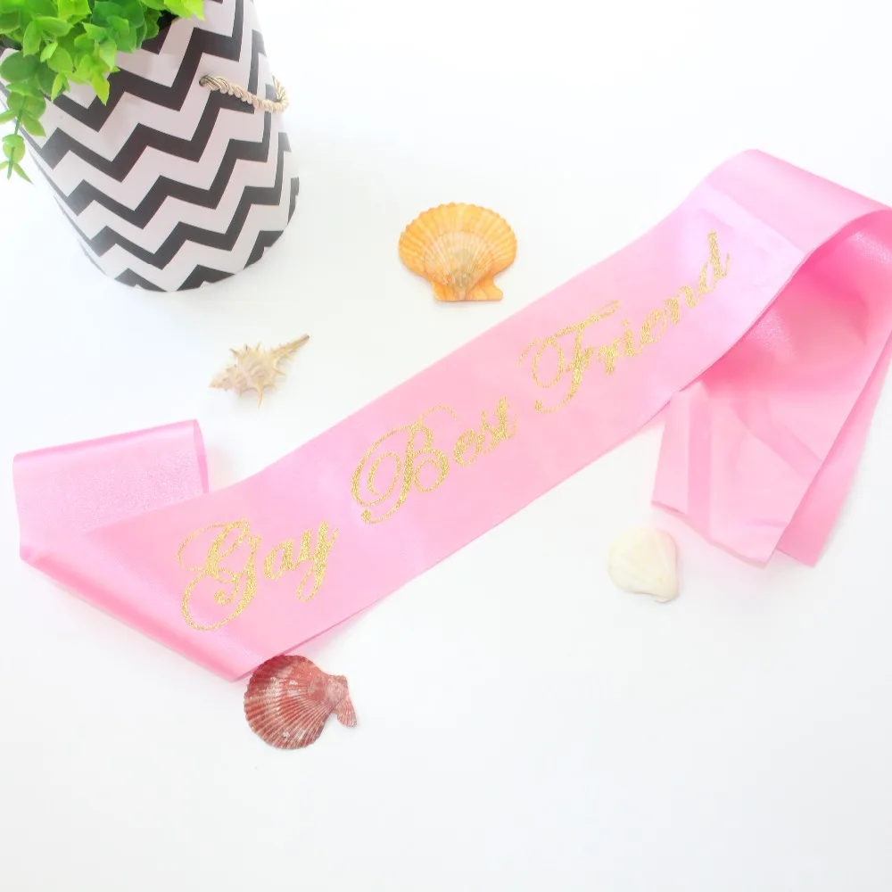 Gay best friend Letter Wedding Bridal Shoulder Straps Team Favor Etiquette Sash Events Supplies | Дом и сад