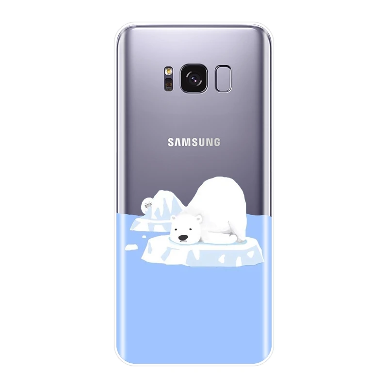 ТПУ чехол для телефона Samsung Galaxy Note 4 5 8 9 силиконовый мягкий медведь Пингвин задняя
