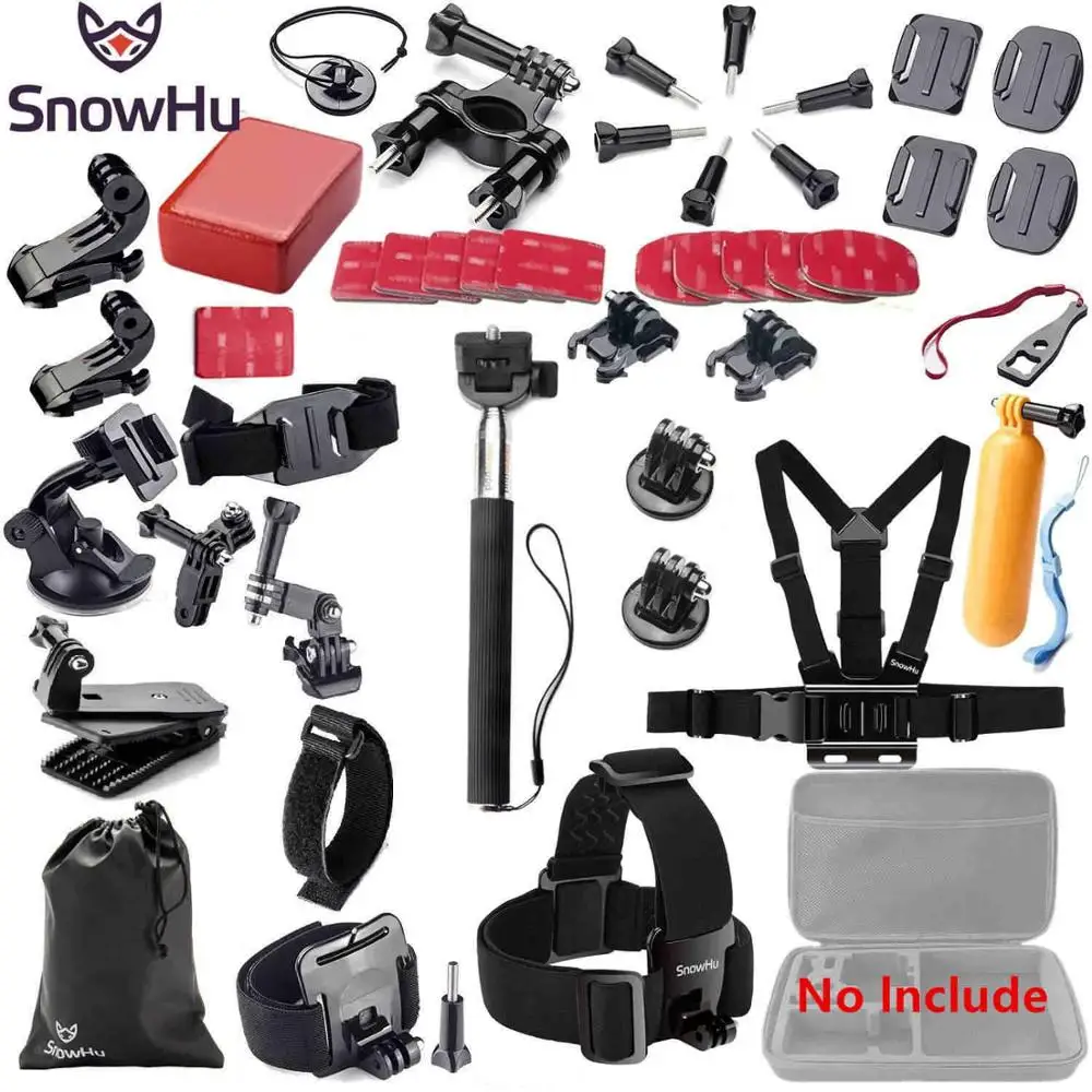 GS02 Аксессуары snowhu для GoPro Набор для go pro hero 8 7 6 5 4 3 комплект 3 способ селфи палка для Eken h8r/для xiaomi для yi 4K EVA GS02 - Цвет: GS02
