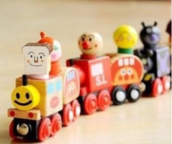 Новинка деревянная игрушка Прямая поставка с фабрики 6 магнитных Anpanman train детские