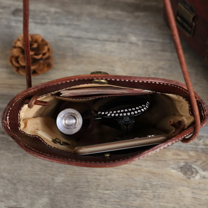 Женские сумки-мессенджеры из натуральной воловьей кожи винтажные дамские