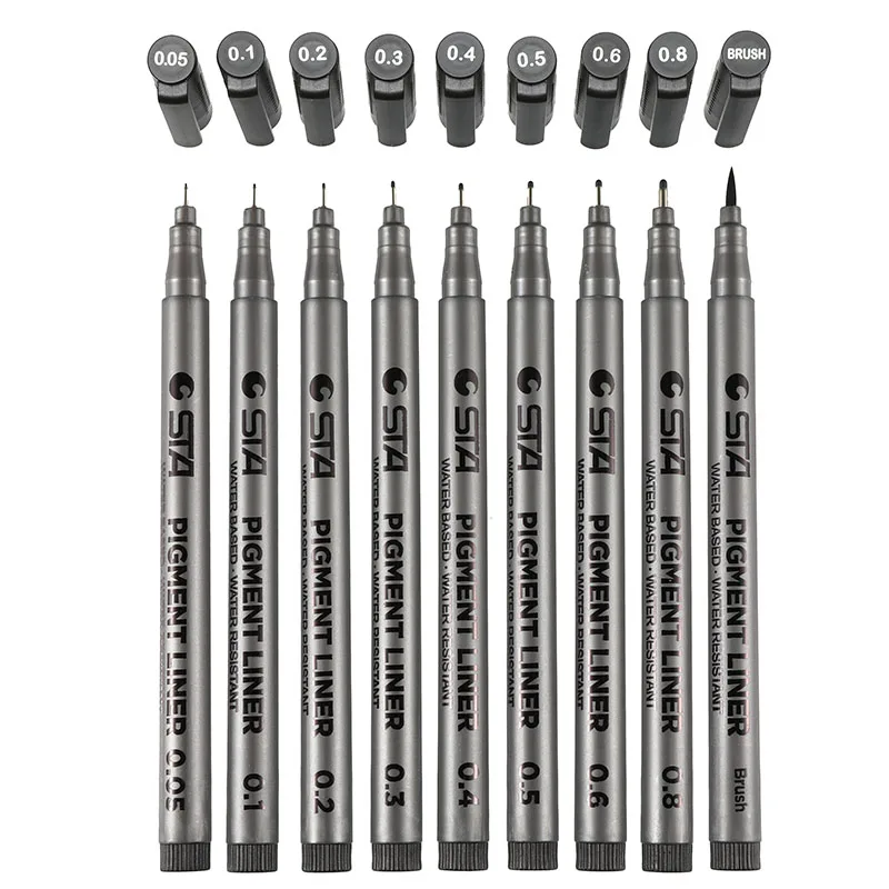 Pigment Liner Pigma Micron Ink Marker Pen Water Based Art Fineliner Drawing Painting School Office Stationery Supplie 04301|Маркеры для