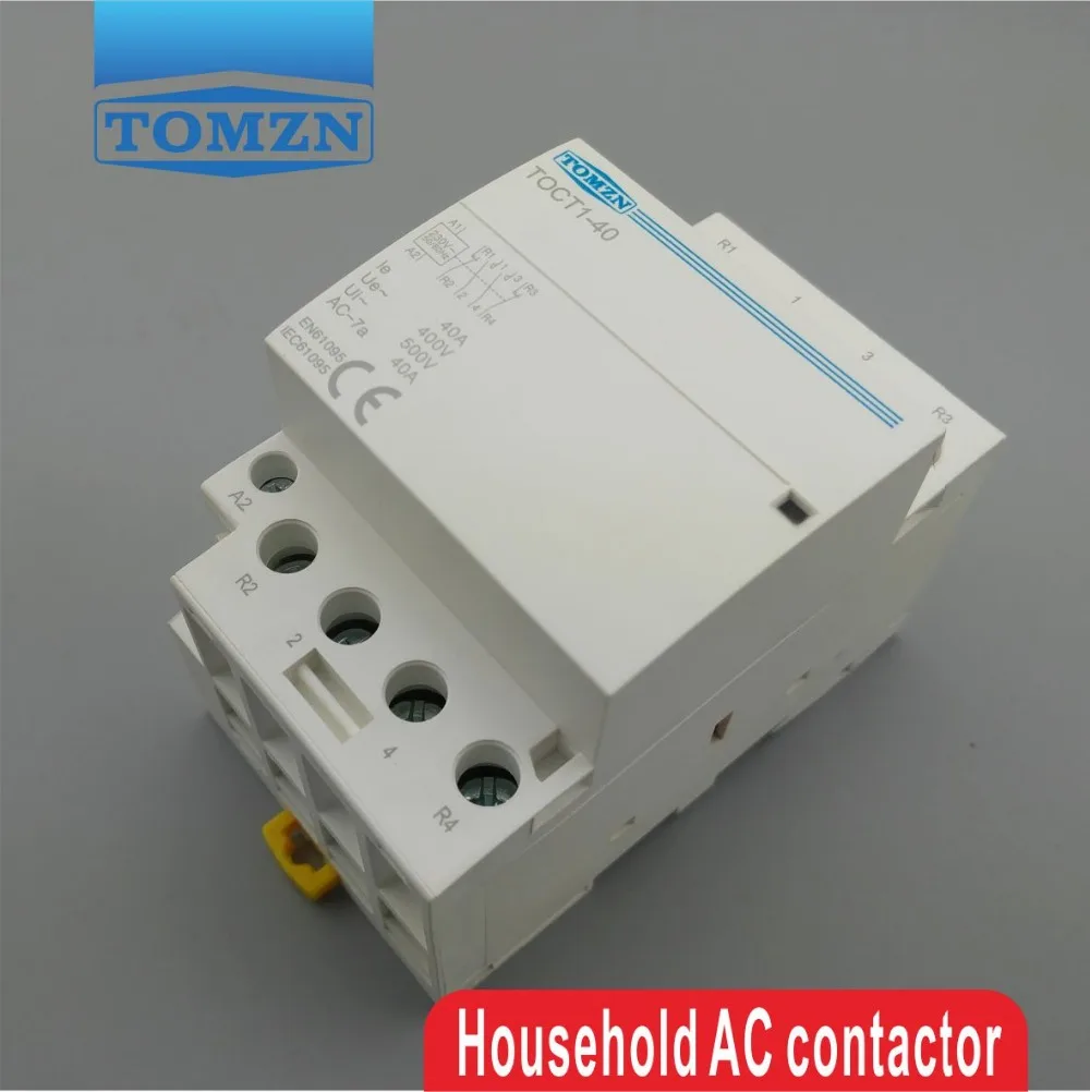 TOCT1 4P 40A 2NC 2NO 220V 400V ~ 50/60HZ din рейка бытовой ac модульный контактор|modular contactor|contactor acac