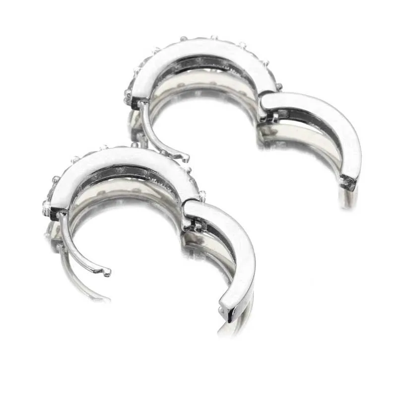 Sterling Silver Rhinestones Point drill earringsHoop Diamond Stud Earrings for Women2019 latest ladies fashion earrings | Украшения и