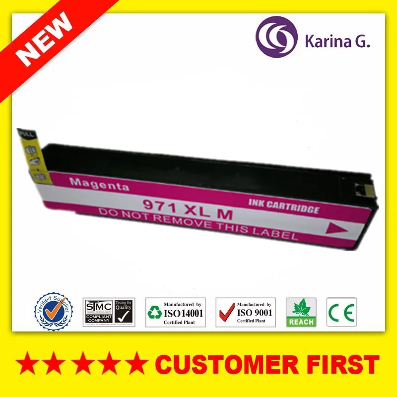 

1x пурпурный совместимый чернильный картридж для HP971 XL подходит для HP OfficeJet X451 X476 X451dn X451dw X476dw X551dw X576dw X476dn
