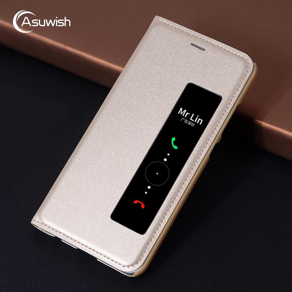 Asuwish Флип кожаный чехол корпус для huawei P10 plus p10 P10plus P 10 телефона Обложка Тонкий