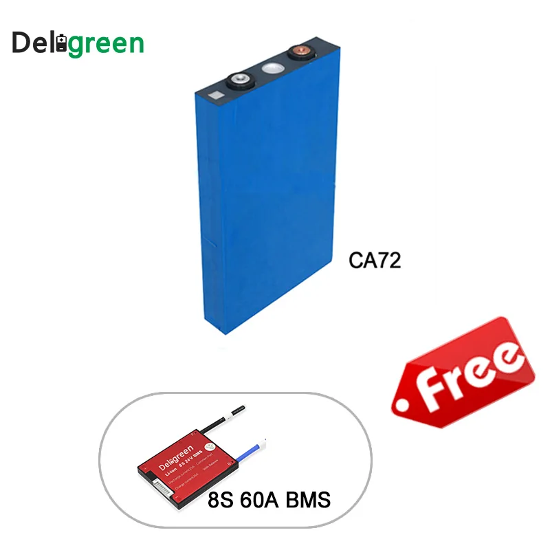 Перезаряжаемые CALB L135F72 Lifepo4 25,6 В 72ah литий-ионные аккумуляторные ячейки с 8S 60A BMS Li-ion для солнечной сетки от systerm