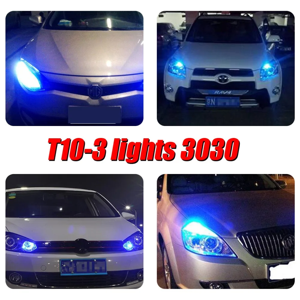 4 шт. высокого качества T10 3smd 3030 W5W 3led широкий светильник обратная Лицензия плиты