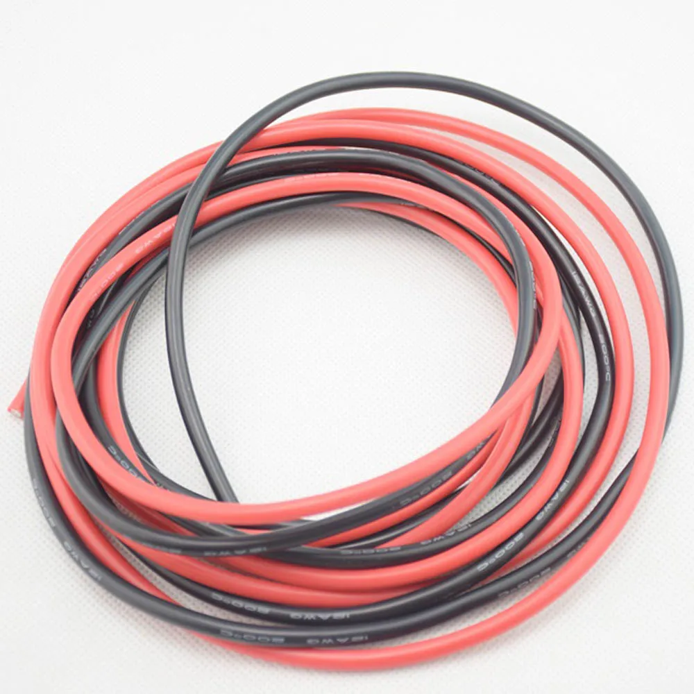 Силиконовый провод 20 м гибкие многожильные медные кабели для проводки RC 12awg 14awg