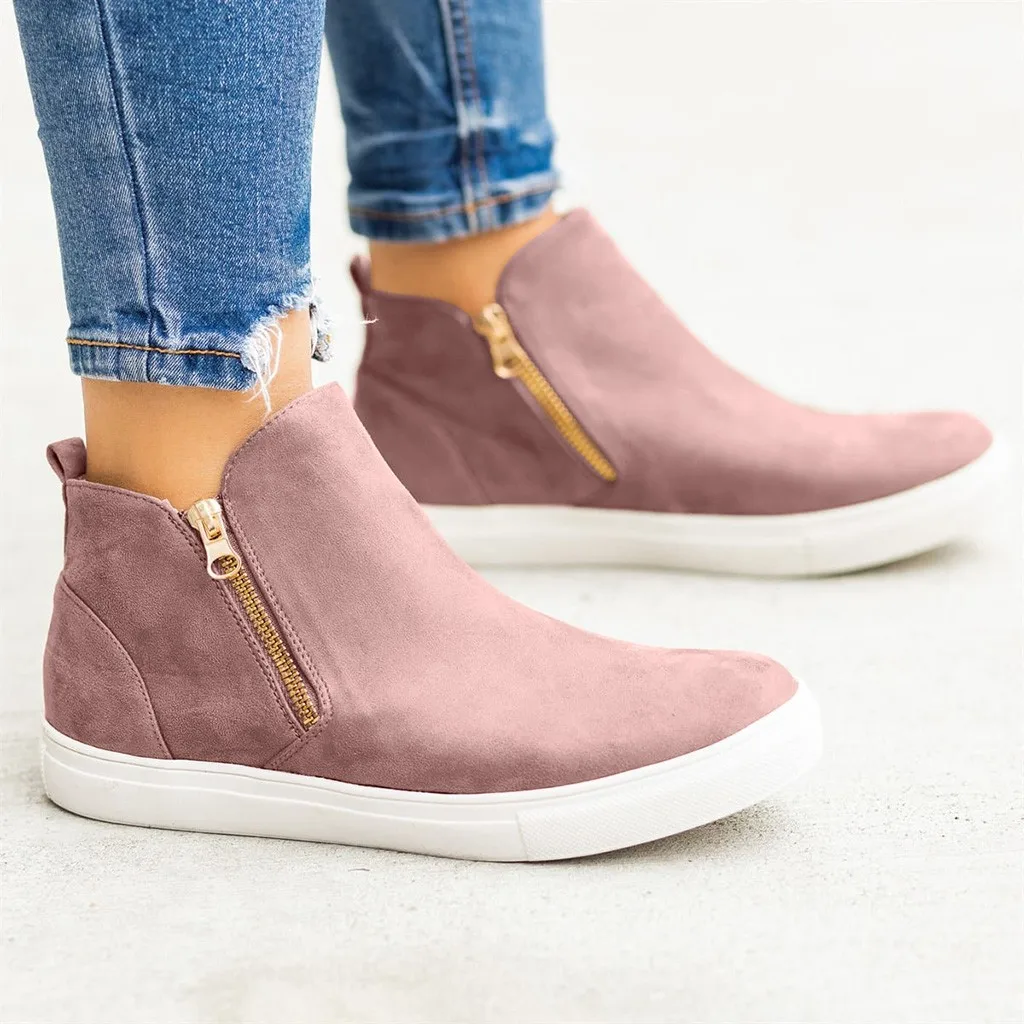 women's shoes Flat Casual Zipper Single Shoes Plus Size Booties Students Running Shoes sportschoenen voor dames Shoe#XB35