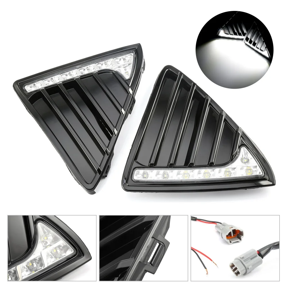 2 pcs Daylight for Fog Focus lamp waterproof with dimming style Relay 12v lights cover white Applicable 2012 2013 2014 | Автомобили и