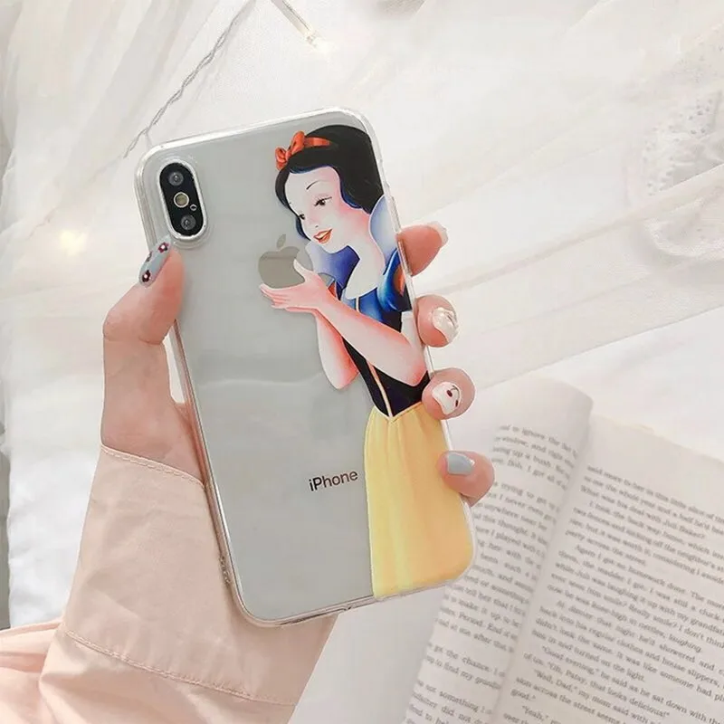Чехол для телефона с рисунком принцессы Белоснежки iPhone 7 8 6 6s puls X XS MAX XR прозрачный