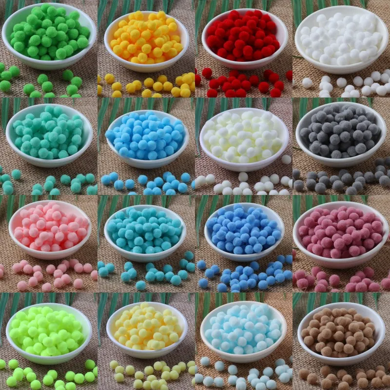 ISequins 8 мм 10 помпон мягкая искусственная плюшевая поделка DIY помпоны мяч ручной